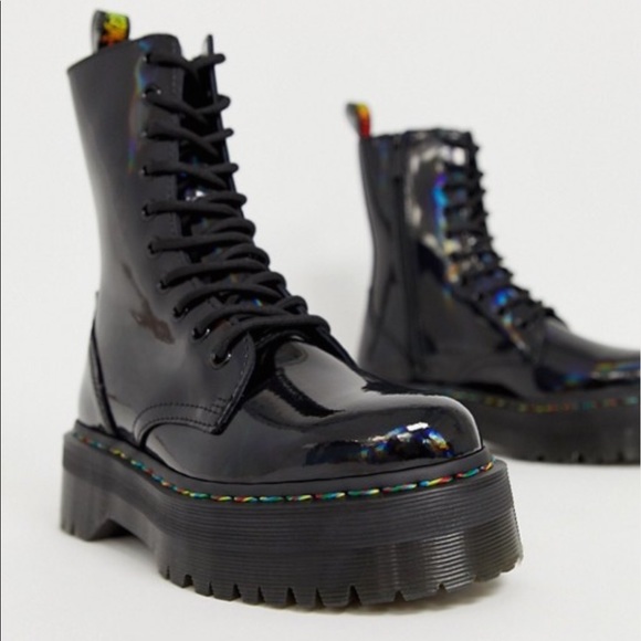 dr martens molly black rainbow